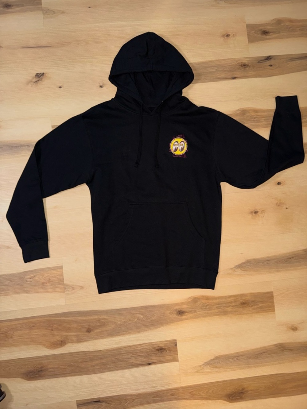 Anti Social Social Club Black Hoodie with Yellow & Purple Chest Patch